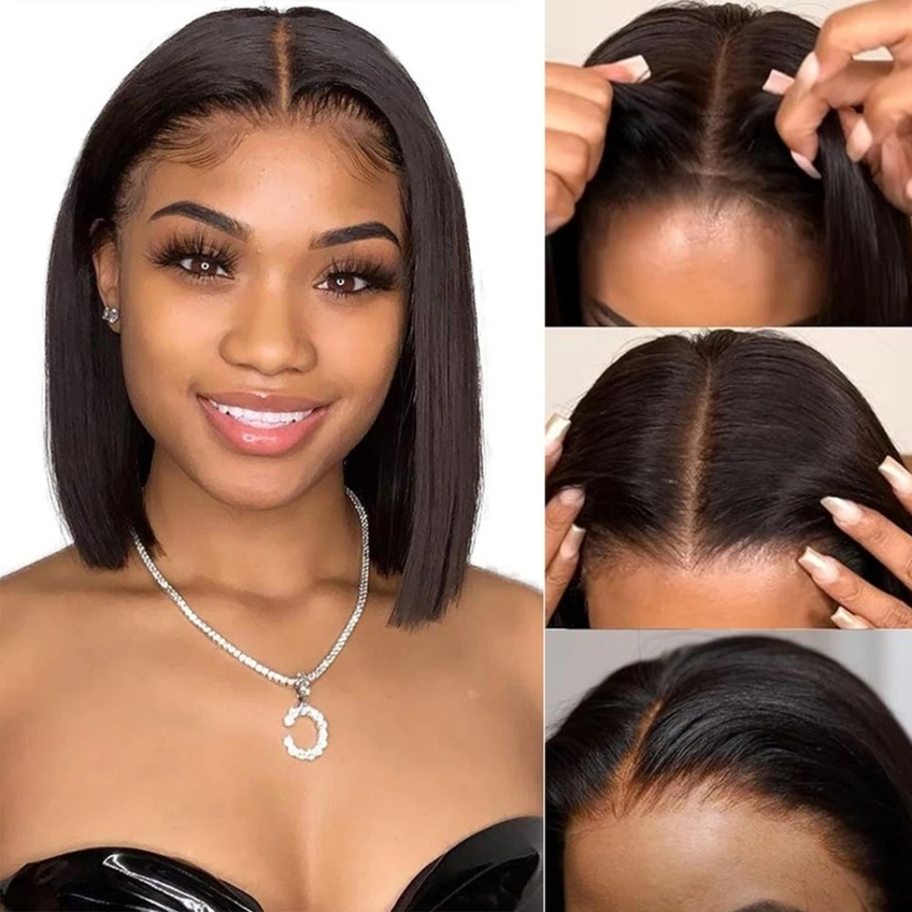 4x4 human hair bob wig 10inches